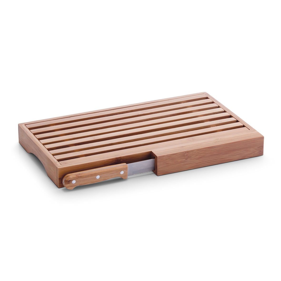 ZELLER Bamboo 39,5 x 23,5 cm - bambusová doska na krájanie chleba s nožom