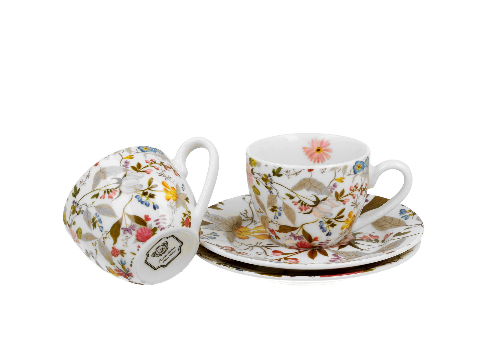 Filiżanki do espresso porcelanowe ze spodkami DUO ART GALLERY WHITE BY WILLIAM KILBURN 110 ml 2 szt.