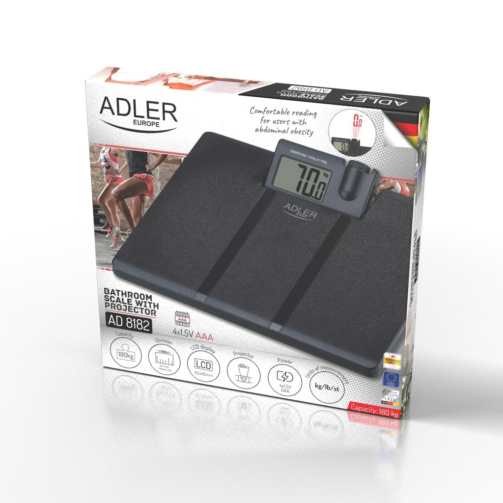 ADLER AD 8182 - elektronická koupelnová váha s projektorem