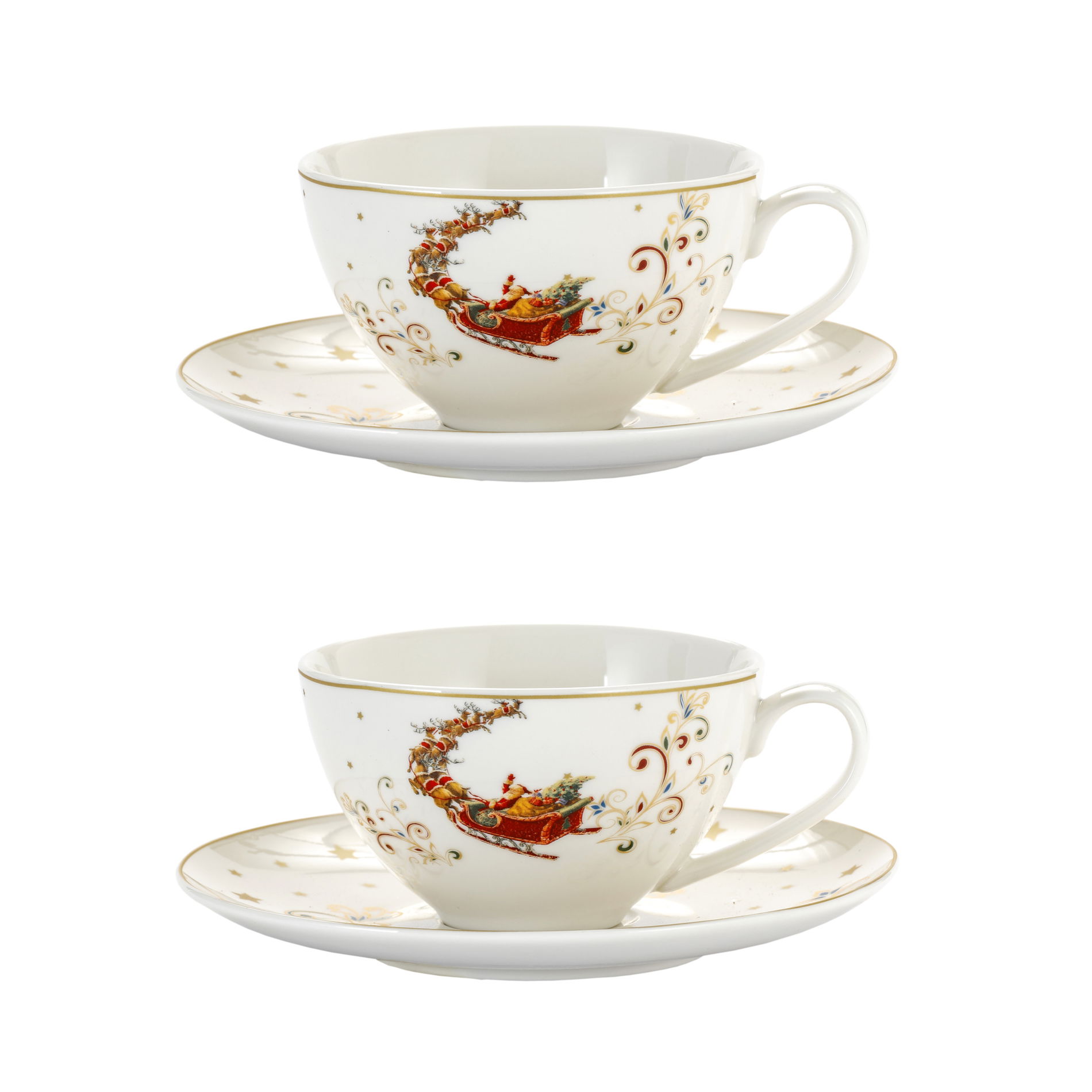 Porcelánové šálky na kávu a čaj so spodkom 350 ml 2 ks
