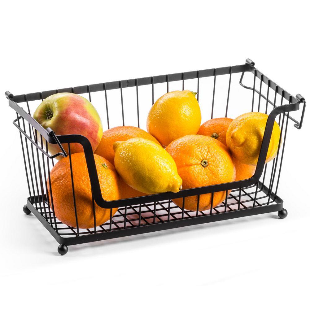 INDUSTRIAL CART BLACK kovový koš na ovoce 17,5 x 31 cm