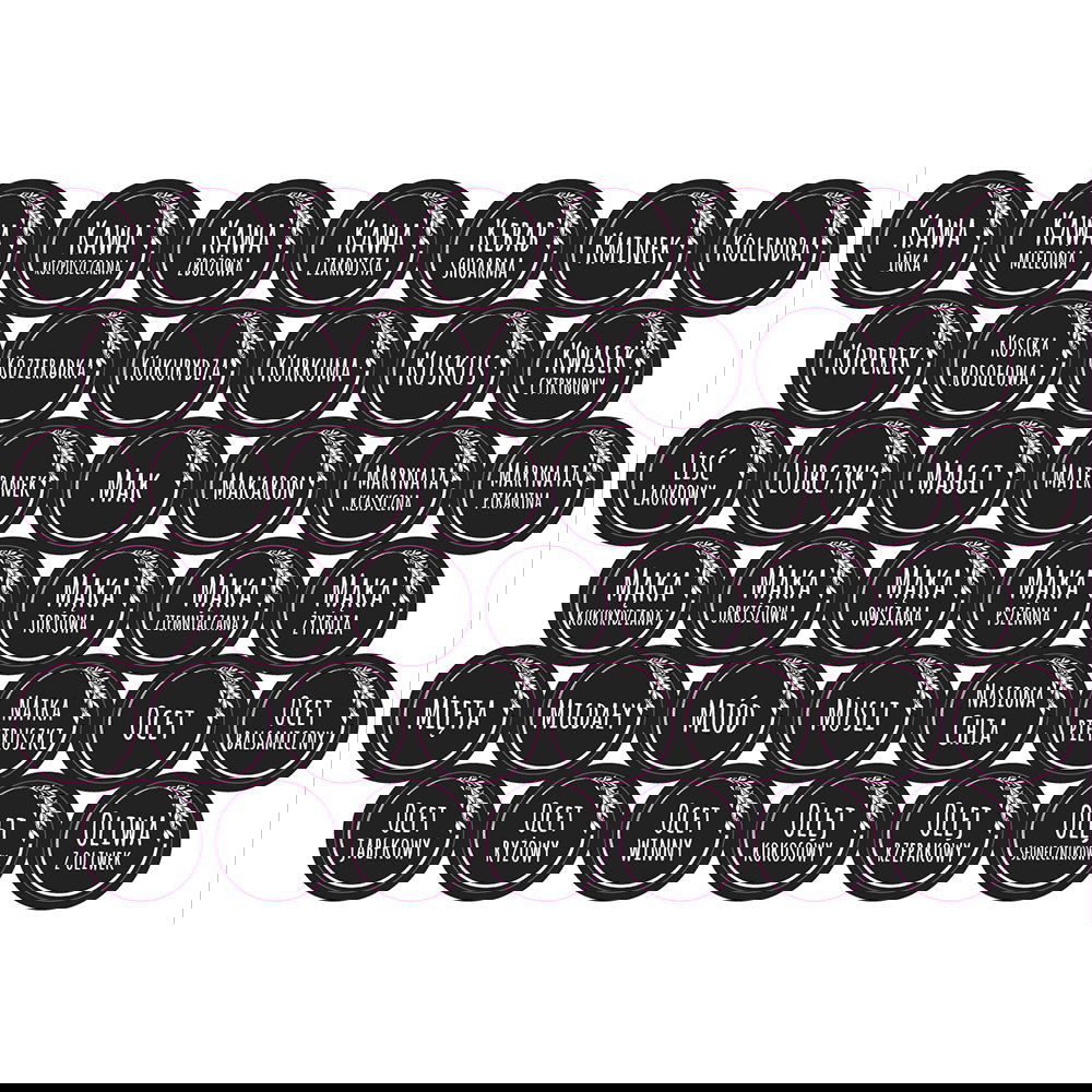 Papírové etikety na kuchyňské nádoby STICKERS SPICES 180 ks