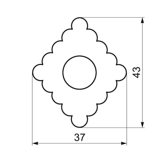 Kovová forma / vykrajovátko na perníčky a sušenky KRIMINÁLNÍ RŮŽE S KROUŽKEM 4 cm