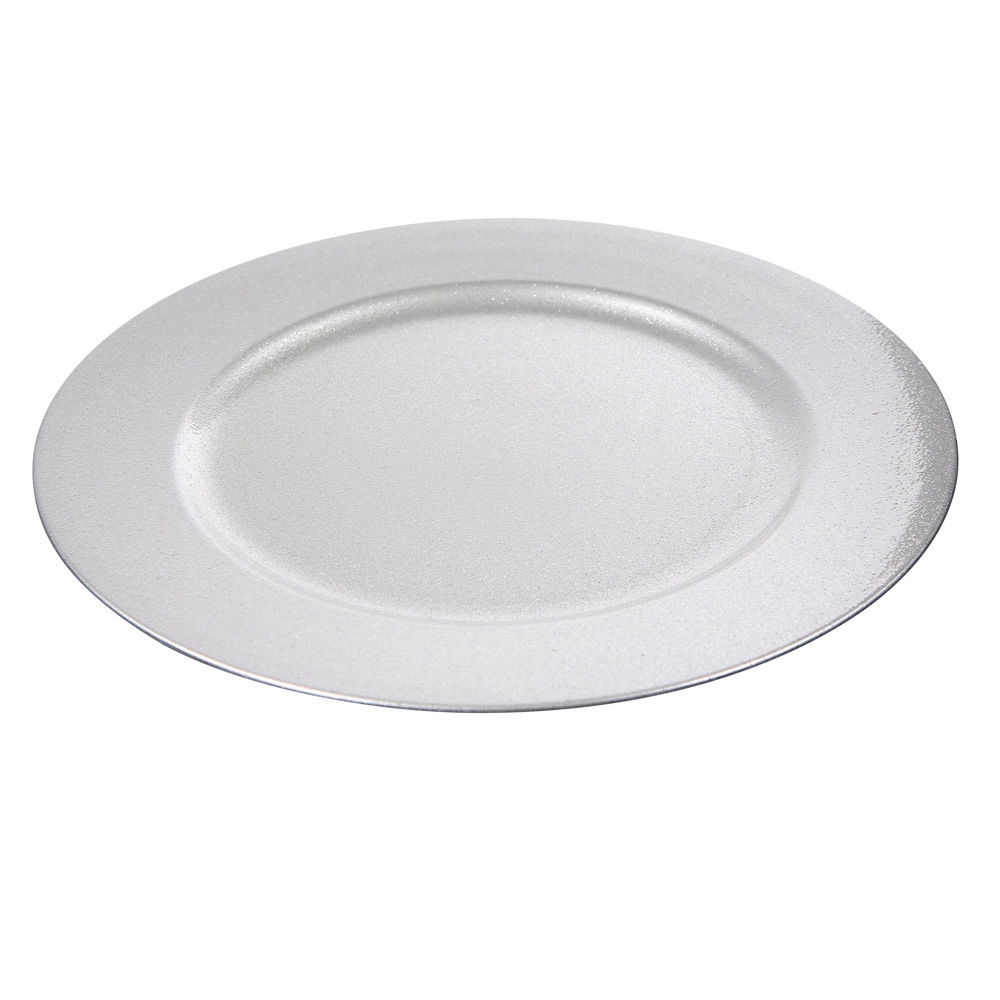 Plastová podložka pod talíř BROKÁT STŘÍBRNÁ 33 cm