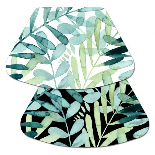 Oboustranná půlkruhová plastová podložka na stůl CALA HOME PALMS 44,5 x 28,5 cm