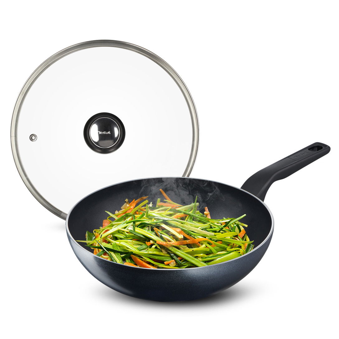 TEFAL Generous Cook 28 cm nepřilnavá titanová pánev / wok s poklicí