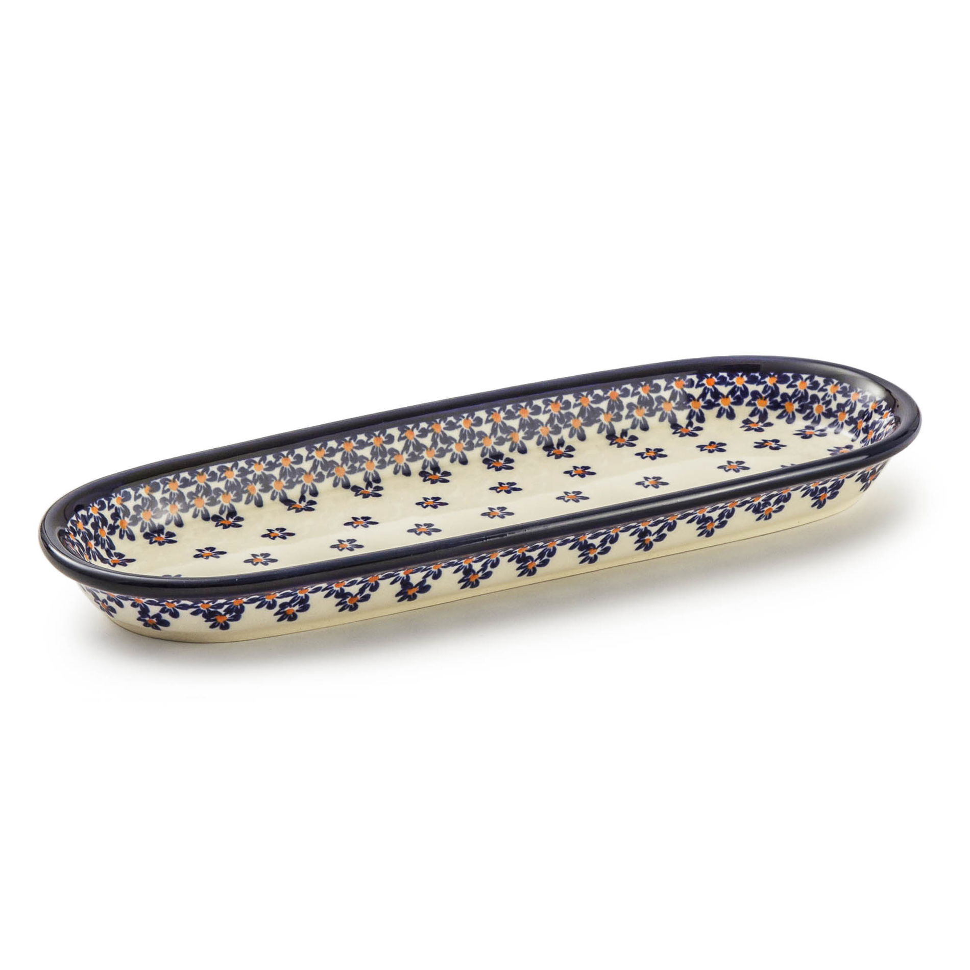 Podnos Keramika Bolesławiec 28 x 11 cm - dek. 882A (druhý druh)