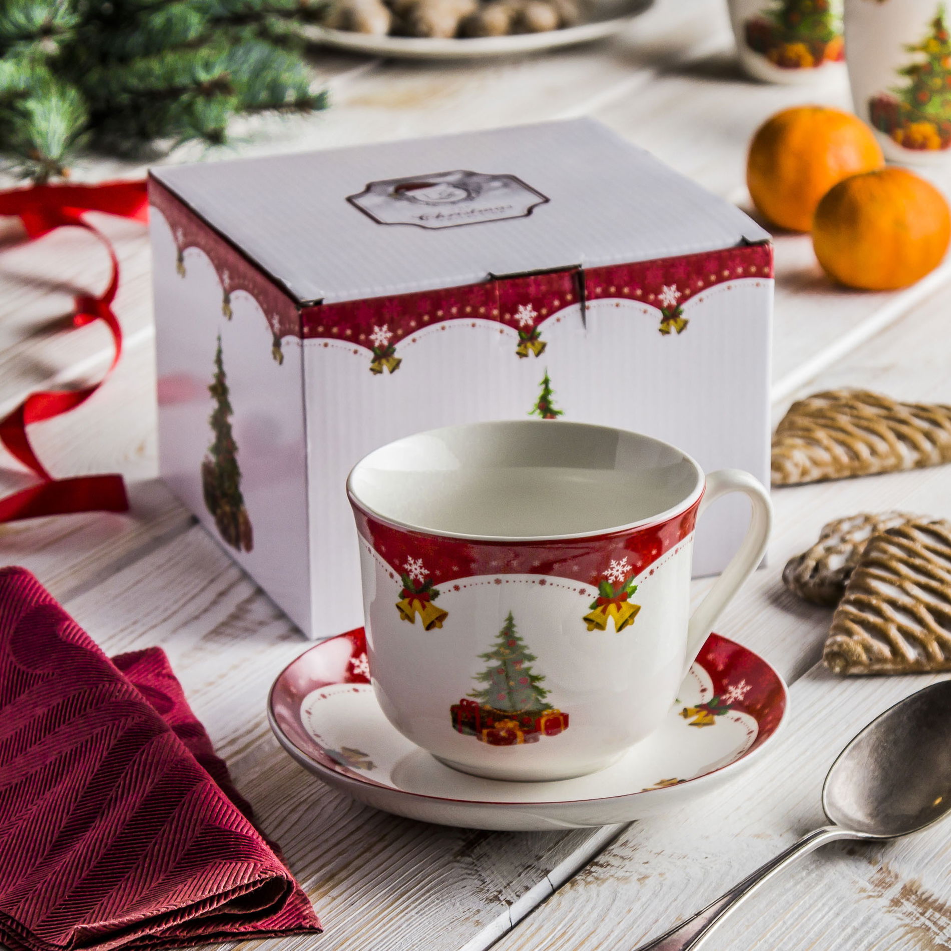 Porcelánový šálek na kávu a čaj s podšálkem DUO 460 ml