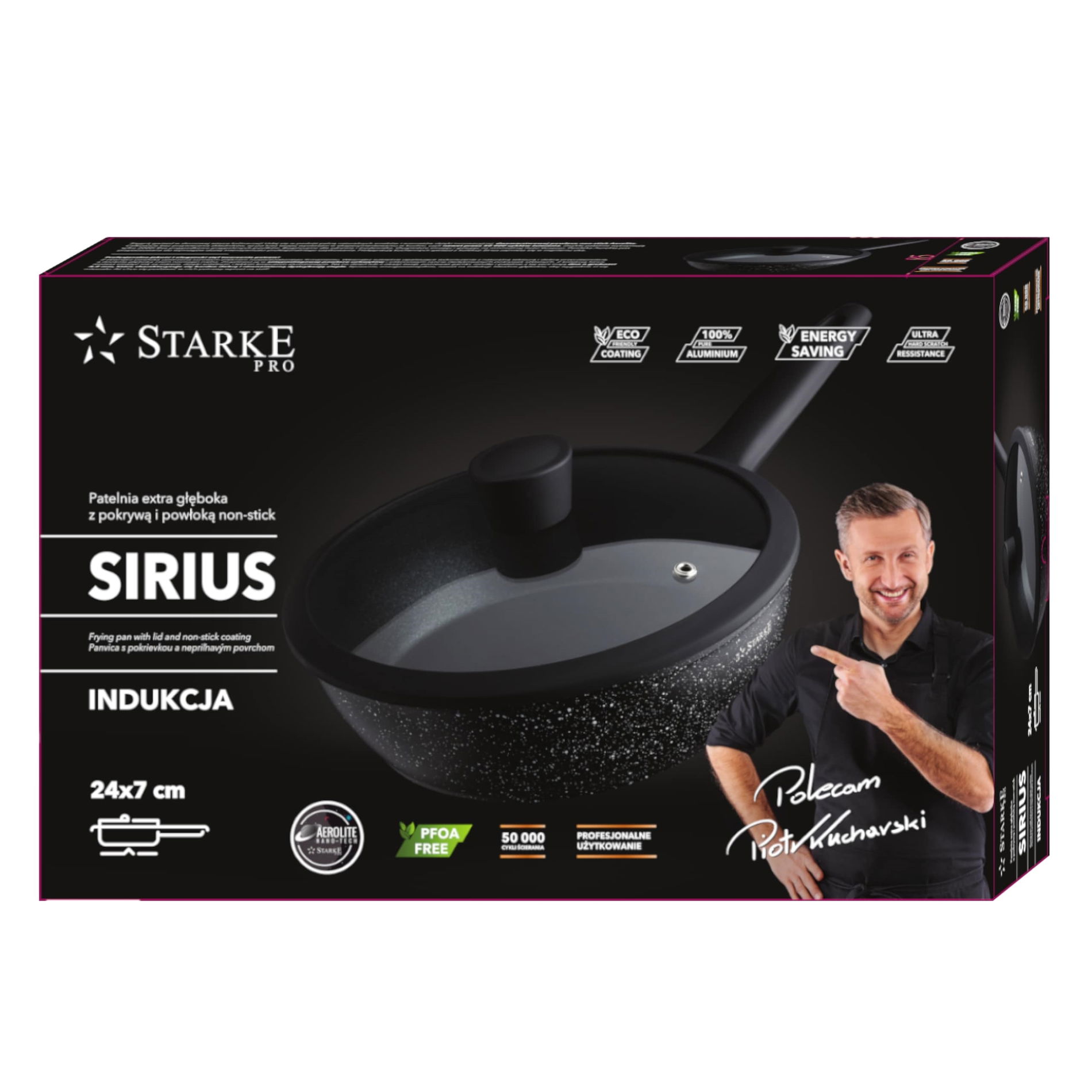 Nepřilnavá pánev s pokličkou STARKE PRO SIRIUS DEEP 24 cm