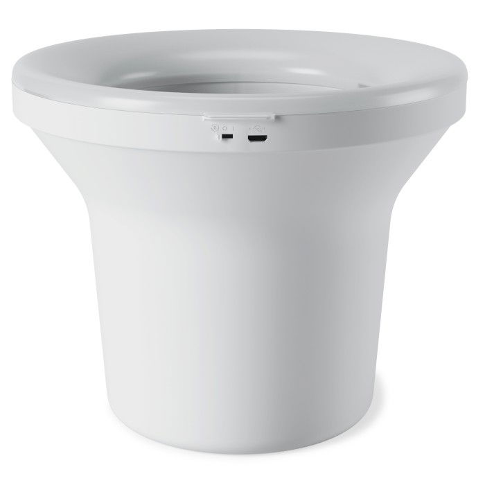 UMBRA Ora Led 21 cm bílý - osvětlený melaminový květináč (obal na květináč)