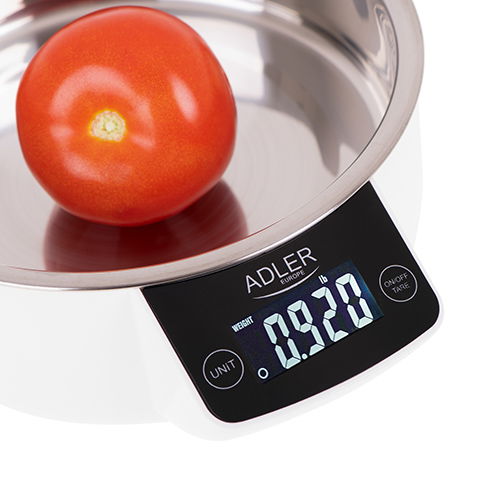 ADLER Weight - digitální (elektronická) kuchyňská váha s miskou z nerezové oceli