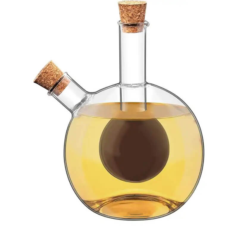 Sklenená fľaša na olej a ocot PETER 400 ml / 50 ml 2v1