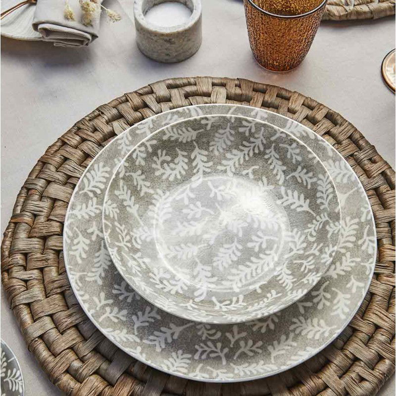 TOGNANA Foliage 18 el. - súprava porcelánových tanierov pre 6 osôb