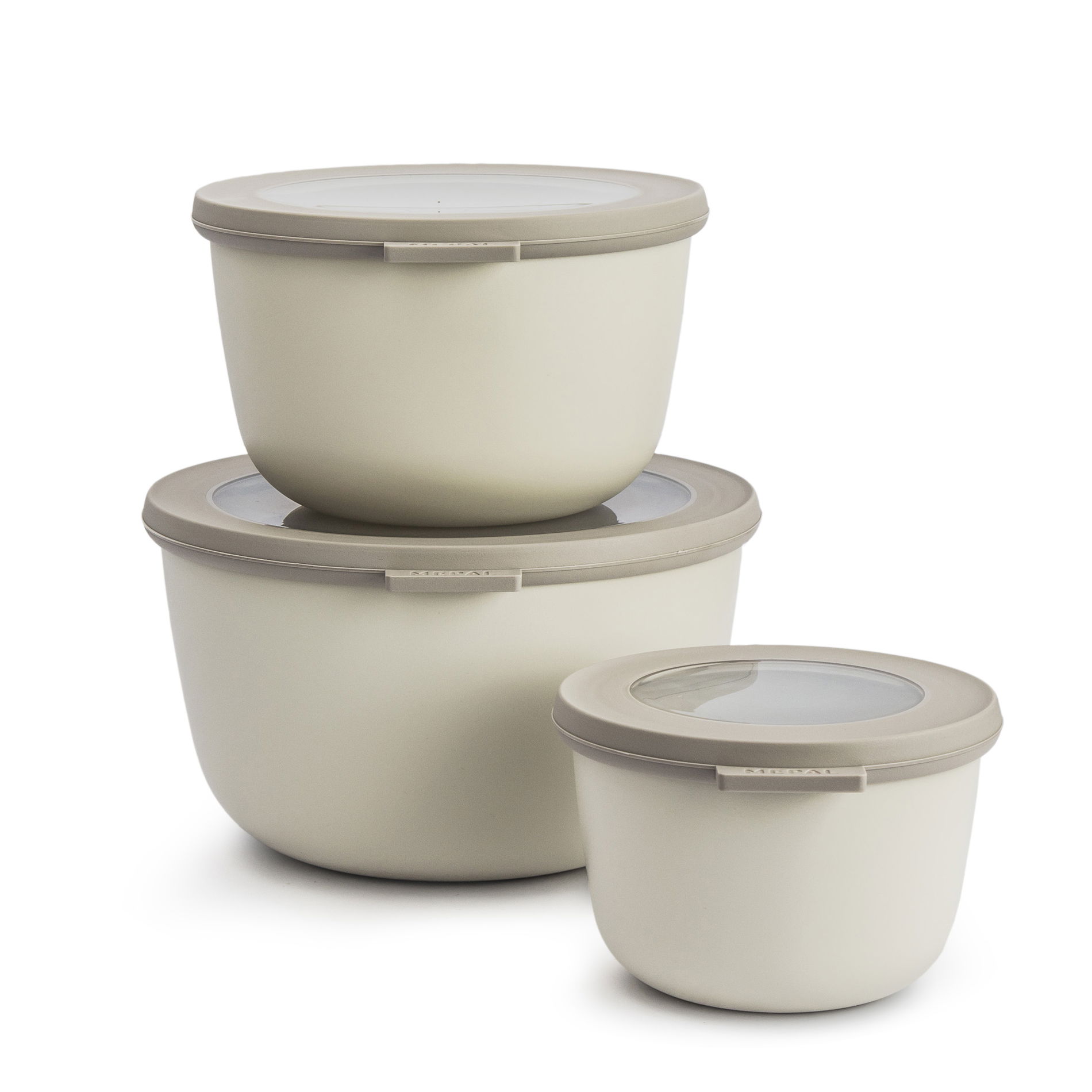 MEPAL Cirqula Nordic White 6 el. šedé - plastové kuchynské misky s vekami