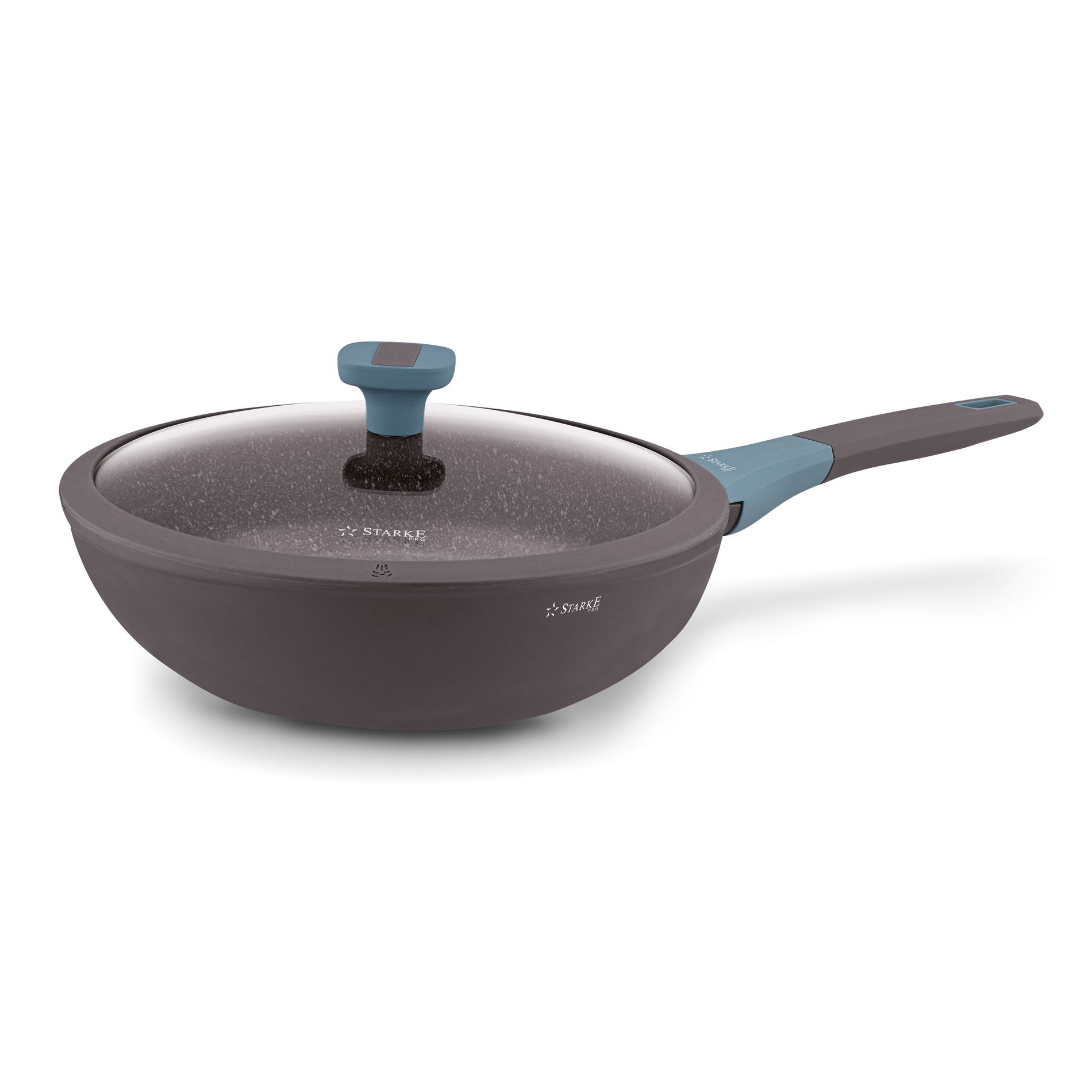 Pánev / Mramorový nepřilnavý wok s poklicí STARKE PRO LUXURY 28 cm
