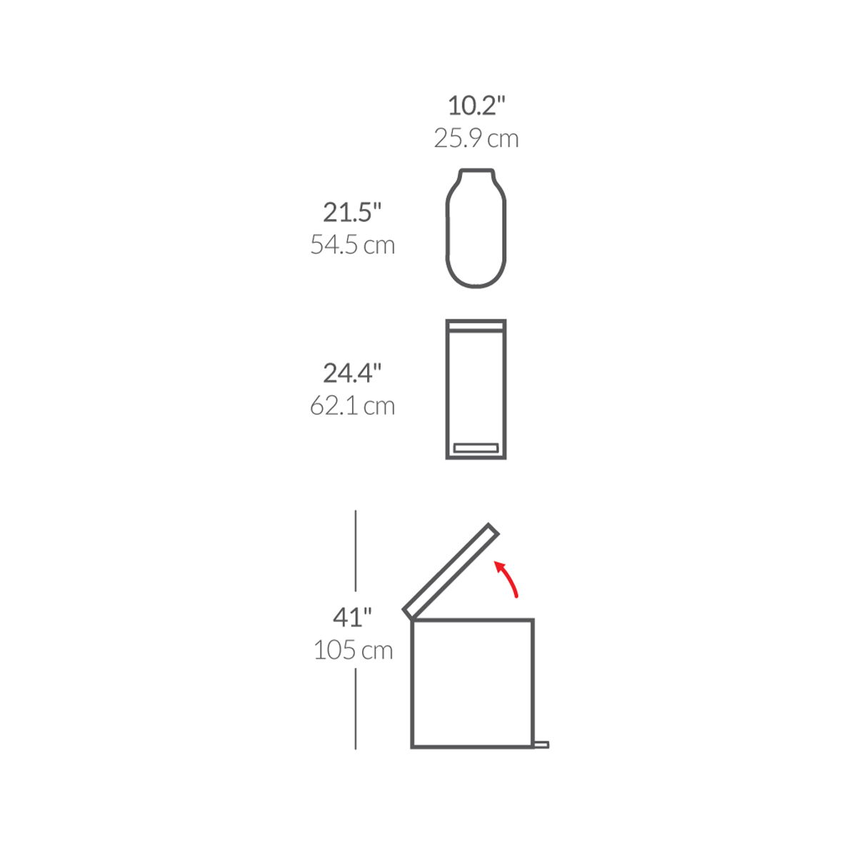 SIMPLEHUMAN Slim 45 l bílý - nerezový odpadkový koš s pedálem