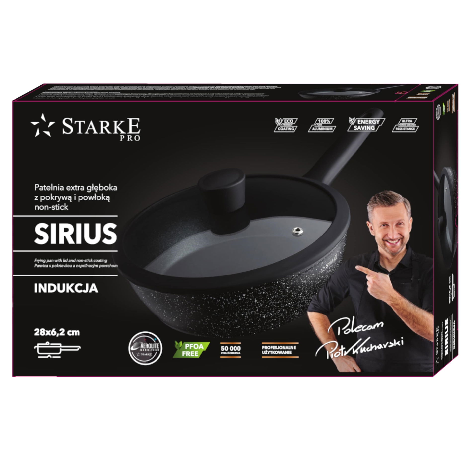 Nepřilnavá pánev s pokličkou STARKE PRO SIRIUS DEEP 28 cm