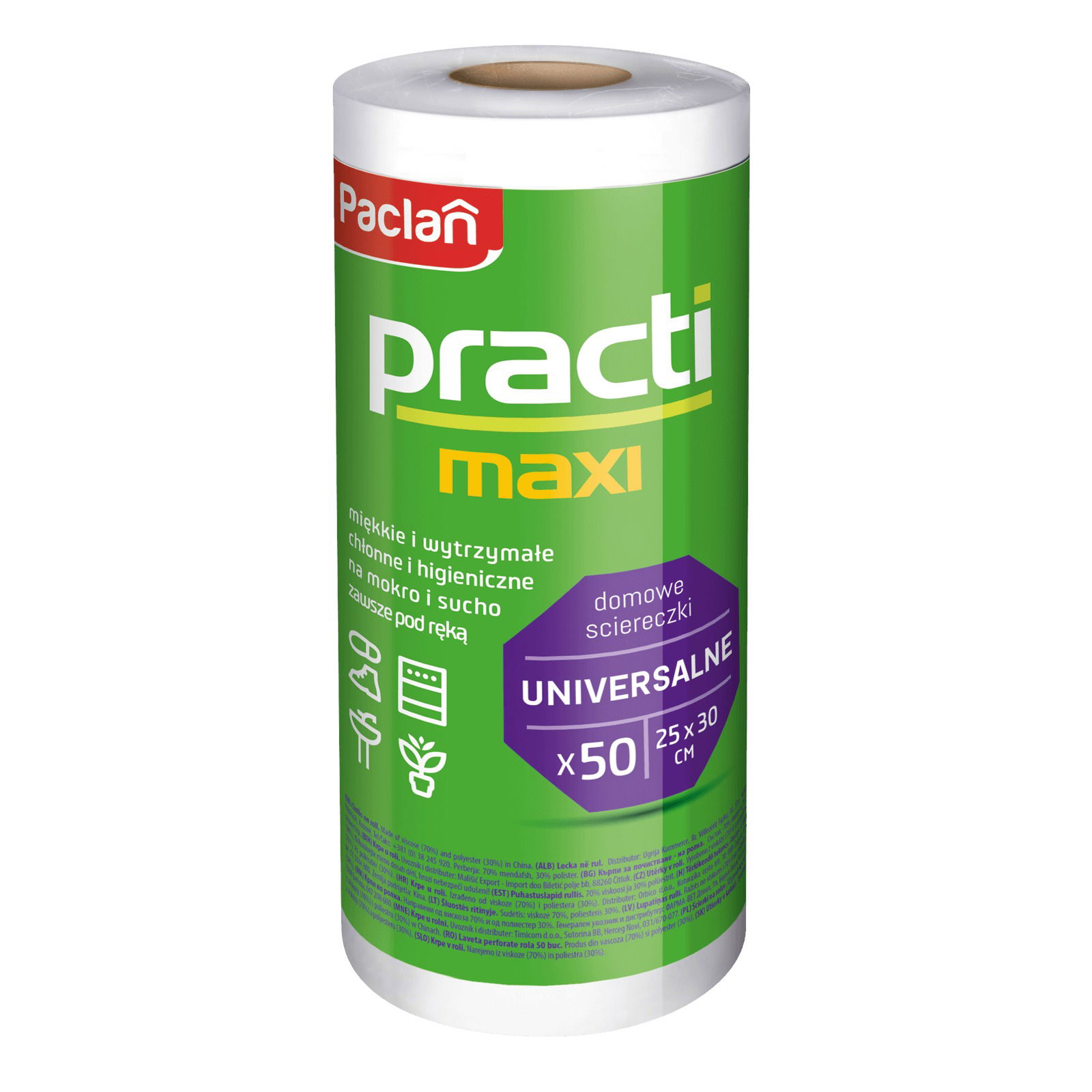Univerzální kuchyňské utěrky na roli PACLAN PRACTI 50 ks.