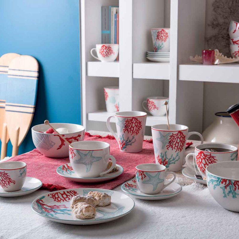 TOGNANA Alyssa 270 ml 6 ks. - porcelánové šálky na kávu a čaj s podšálky