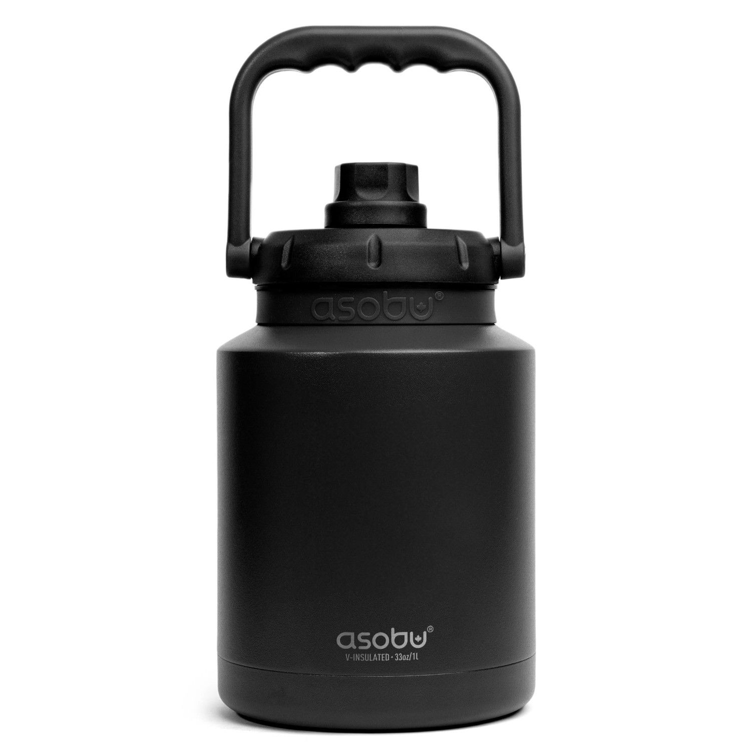 ASOBU Mini Jug Black 0,975 l - termoska z nerezové oceli s brčkem