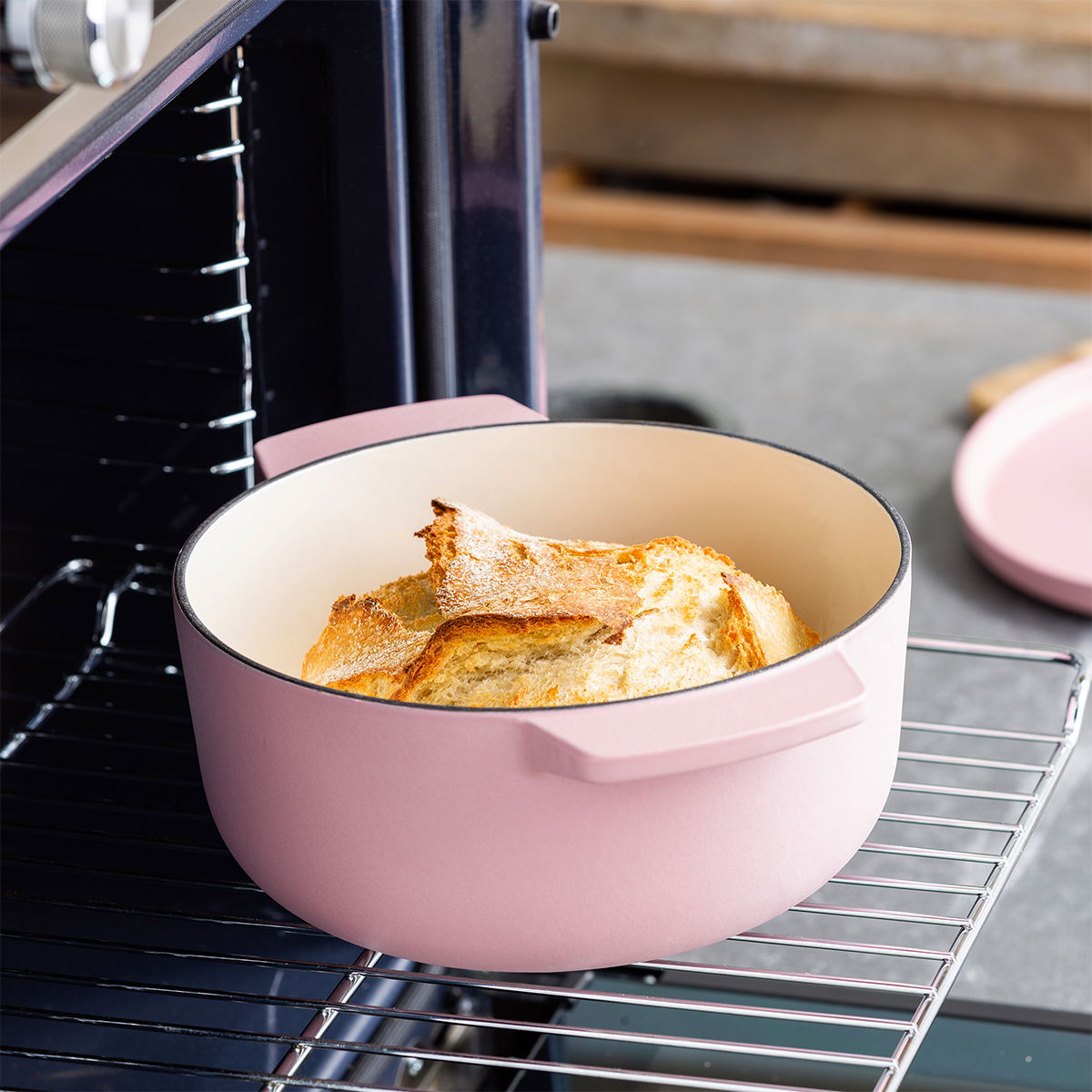 KITCHENAID Dried Rose 3,3 l - garnek żeliwny z pokrywką