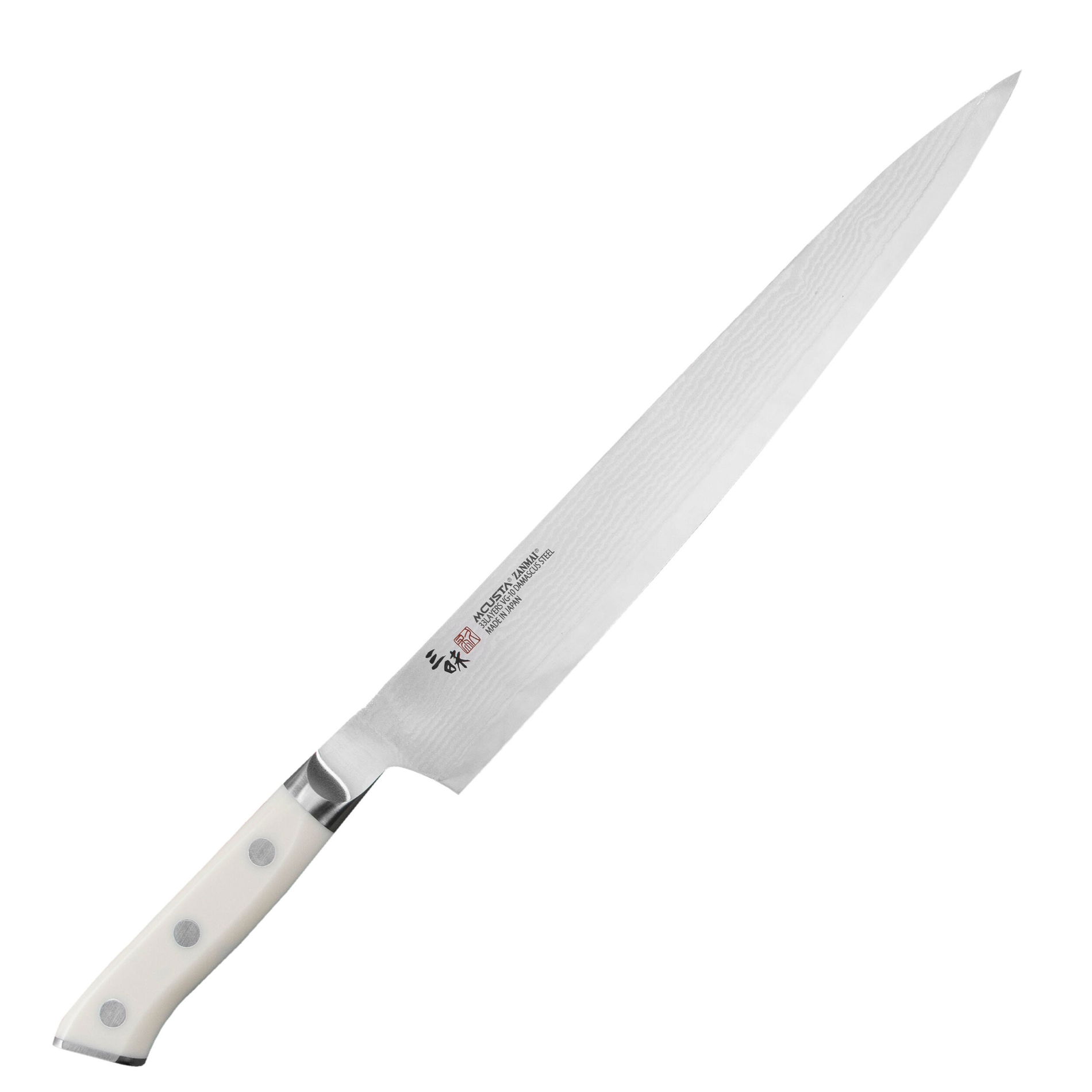 MCUSTA Zanmai Classic Damascus Corian 24 cm - japonský nôž Sujihiki z damaskovej ocele