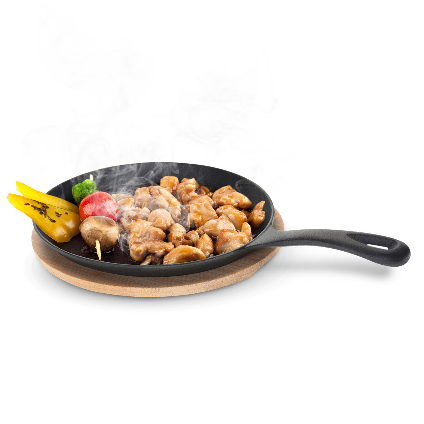 EXCELLENT HOUSEWARE litinová pánev s prkénkem 24 cm