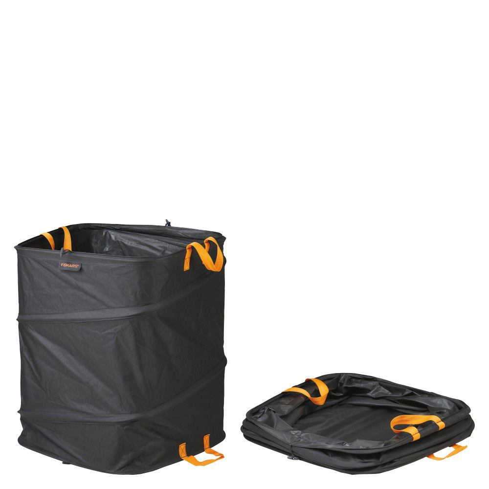 FISKARS Ergo Pop-up 219 l čierny - skladací záhradný kôš na listie