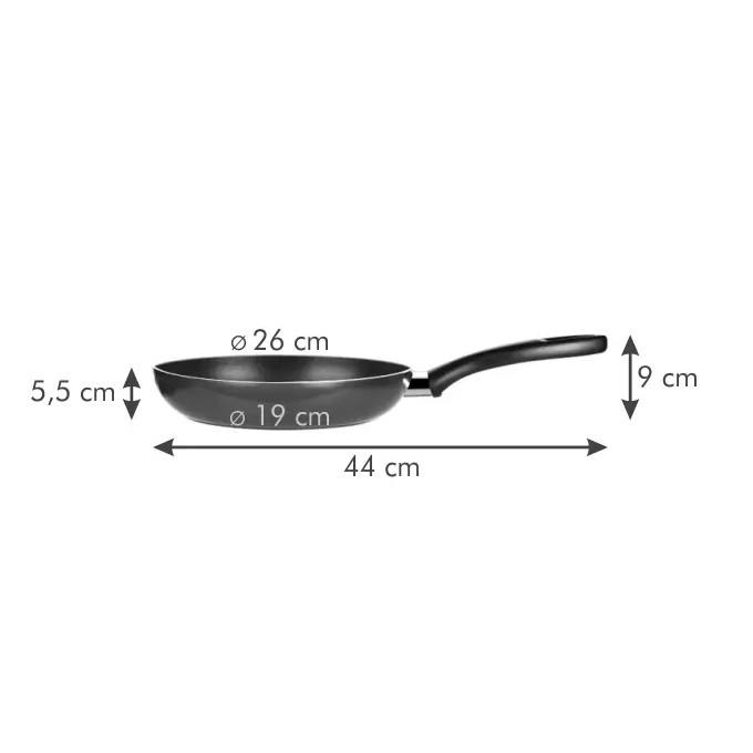 TESCOMA Presto 26 cm čierna - nepriľnavá panvica