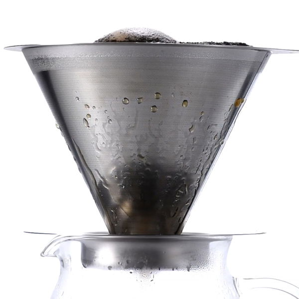 HARIO DRIP V60-01 - nerezový překapávač na kávu s podstavcem