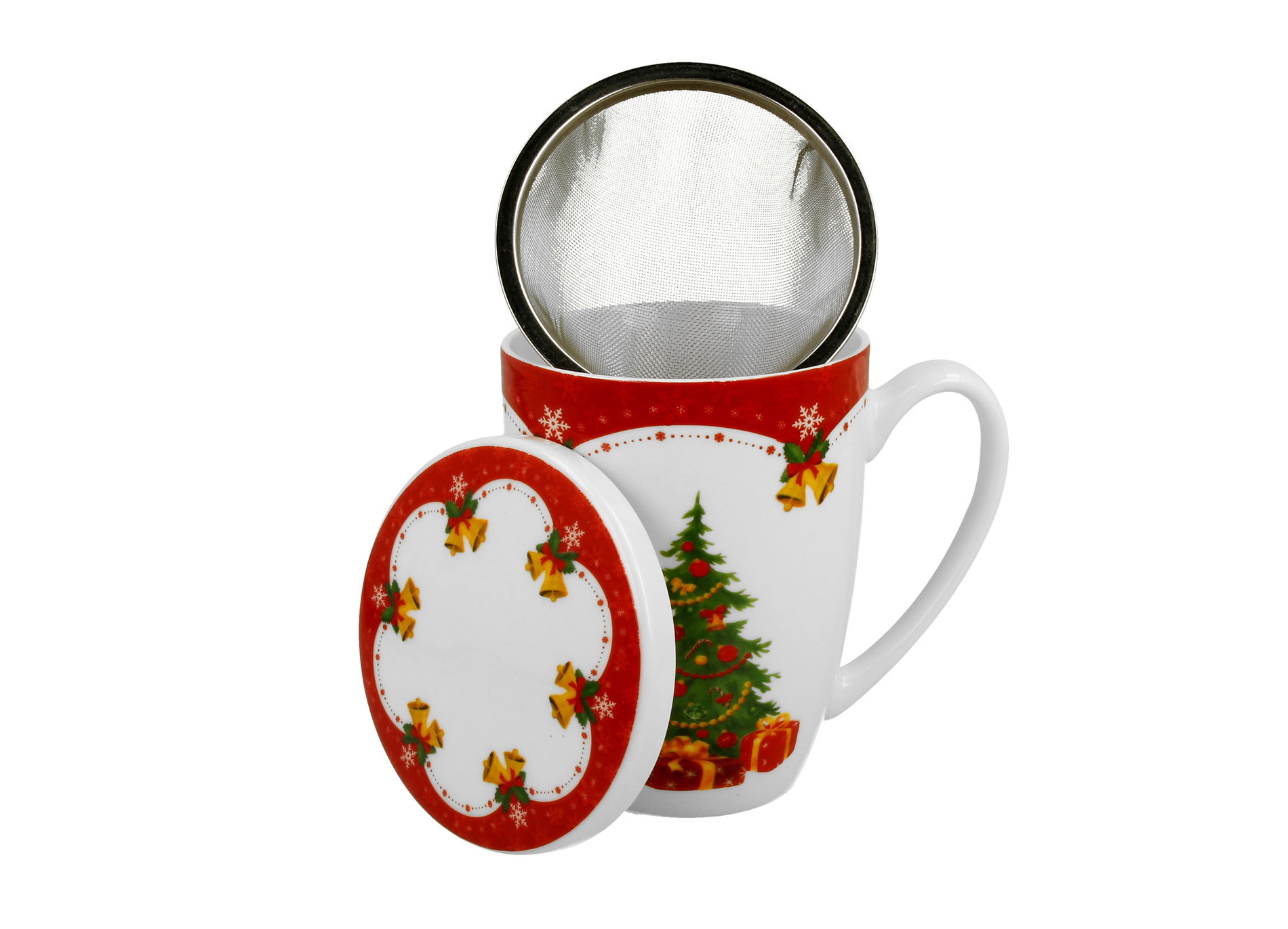 Porcelánový hrnek se sítkem a s víčkem DUO 380 ml