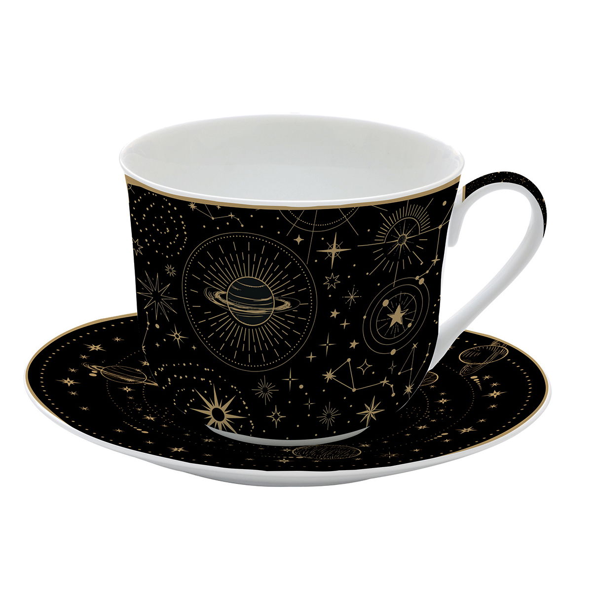 Porcelánový šálka na kávu a čaj s tanierikom EASY LIFE CELESTIAL 400 ml