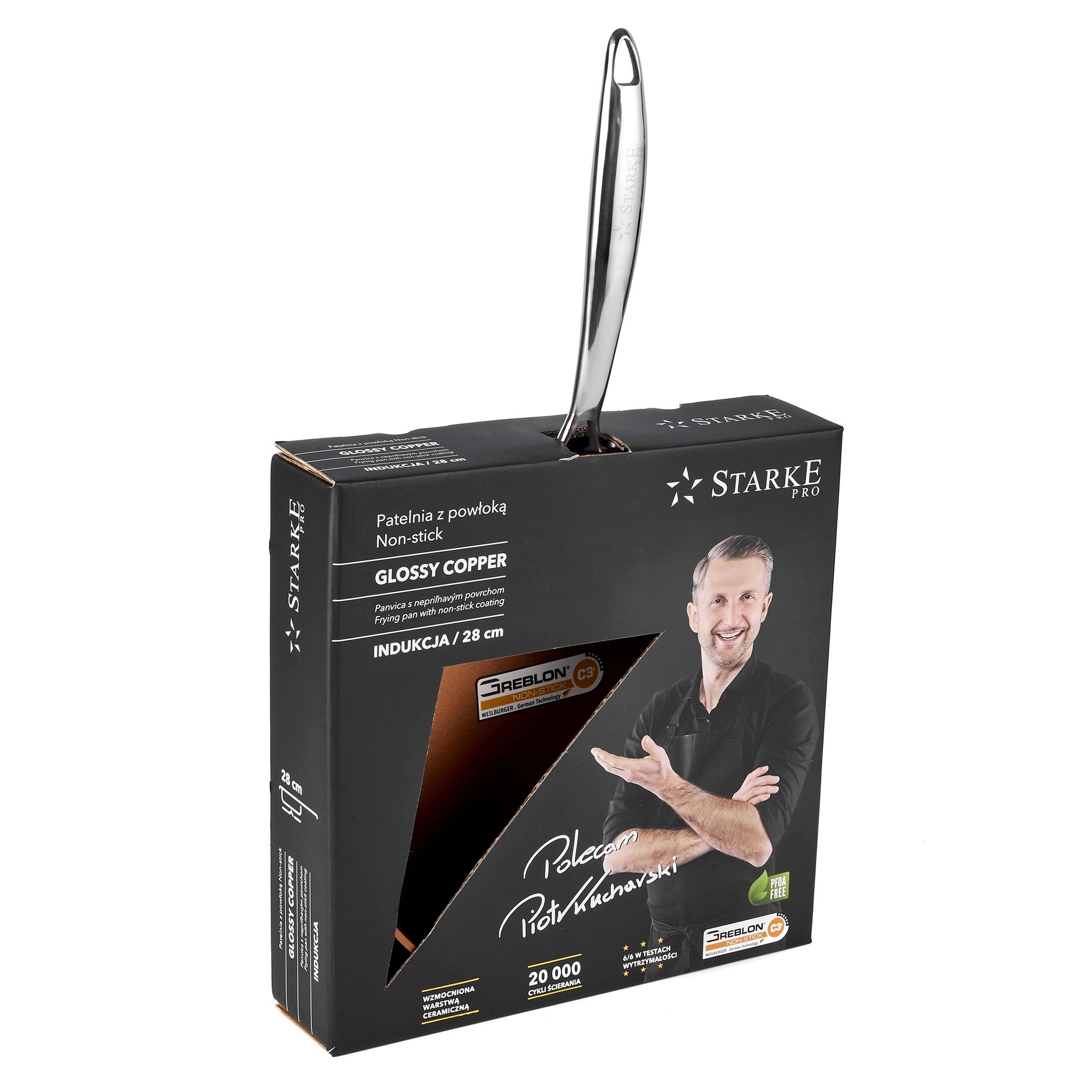 Nepřilnavá pánev STARKE PRO GLOSSY COPPER MĚDĚNÁ 28 cm