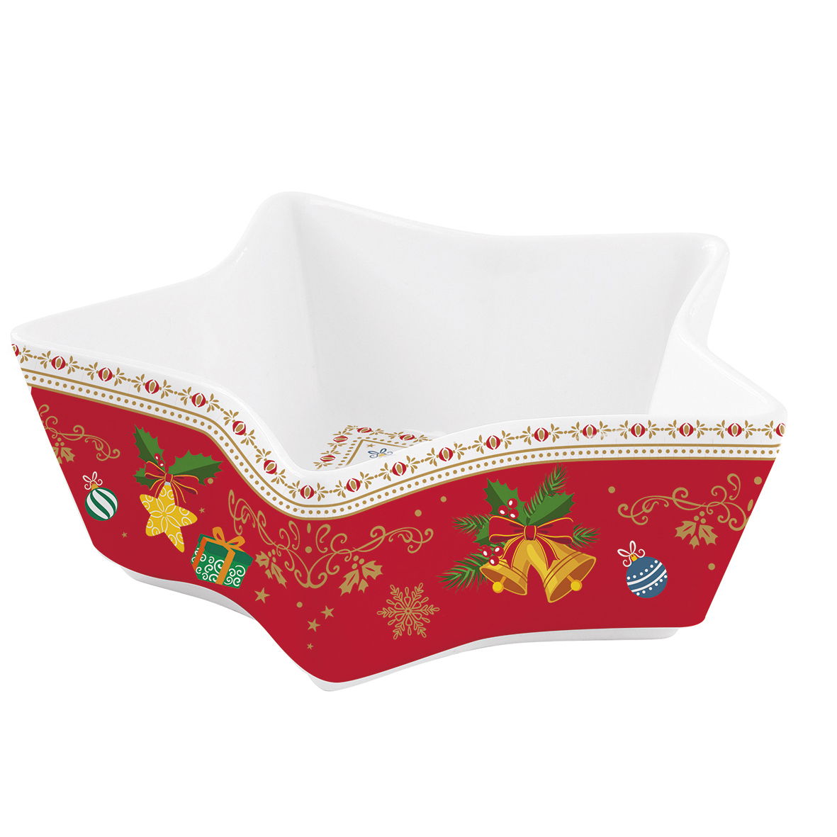 MAGIC X-MASS BALLS BÍLÁ A ČERVENÁ porcelánová mísa / salátová mísa 0,2 l