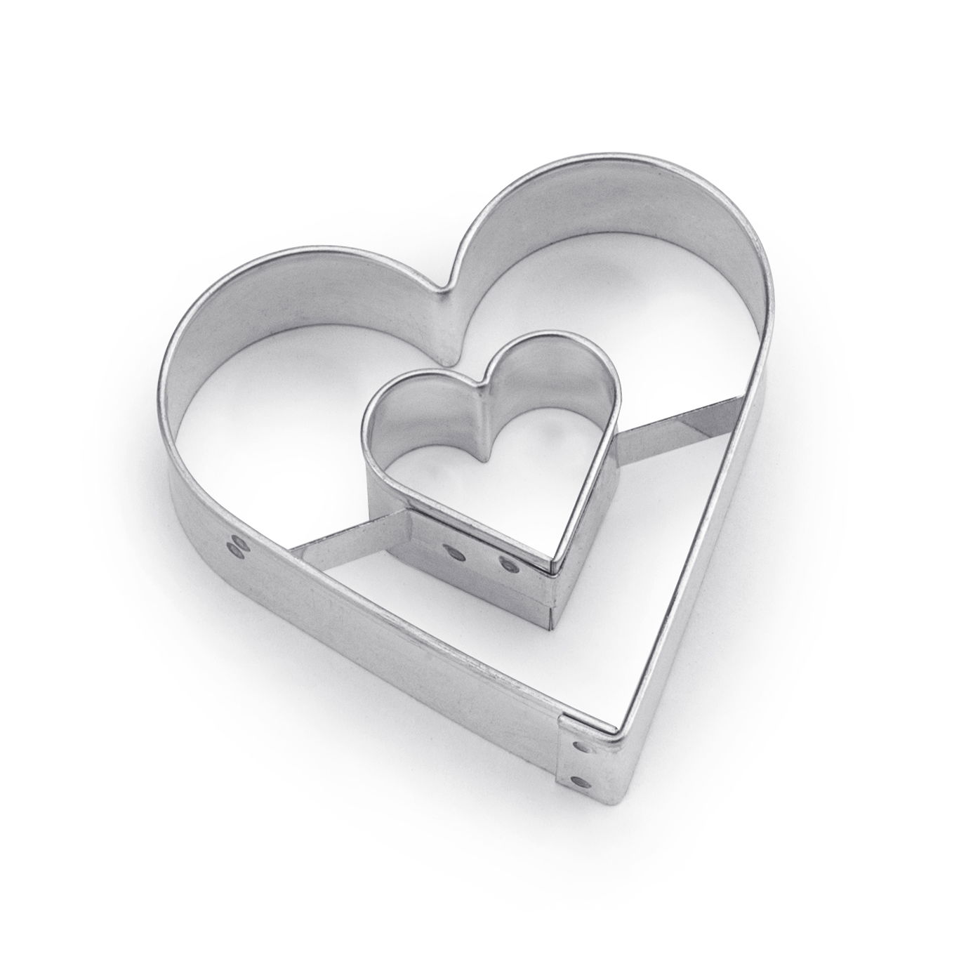 Kovová forma / vykrajovátko na sušenky HEART WITH HEART 5,5 cm