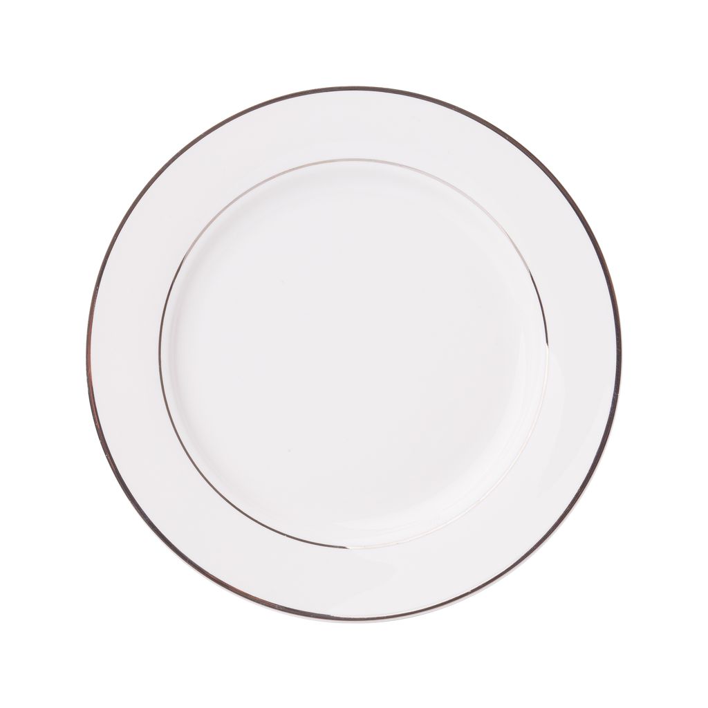 AMBITION Aura Silver 19 cm - porcelánový dezertný tanier