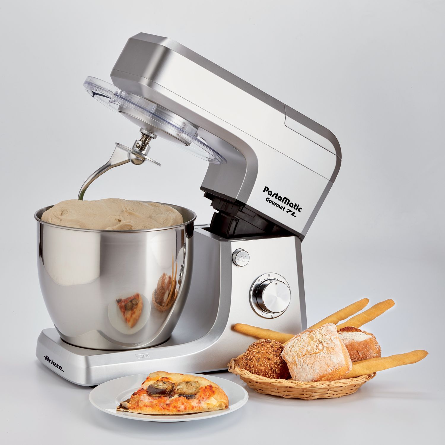 ARIETE 1598/1 Gourmet Pastamatic 7 2100 W stříbrný - planetární mixér s mixérem