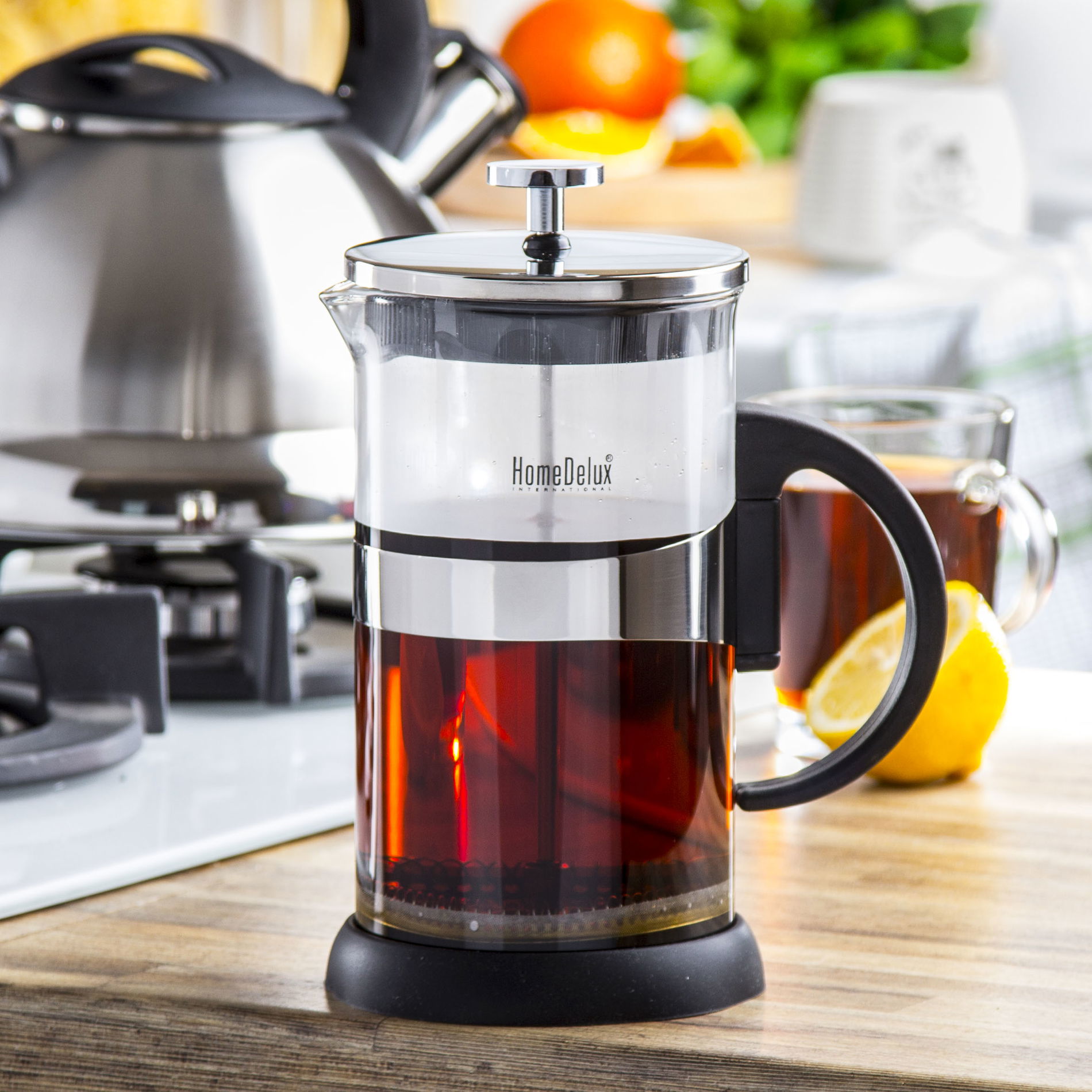 French press - skleněná konvice na čaj a kávu HOME DELUX SUSAN 1 l