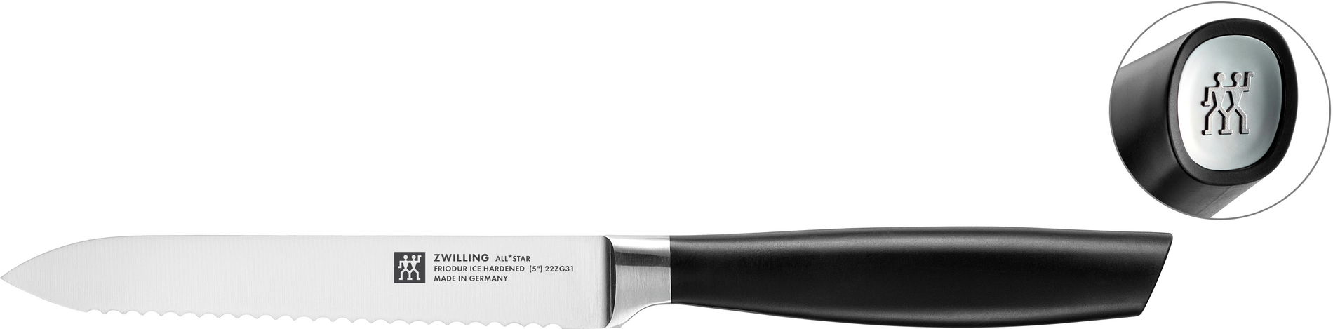 ZWILLING All Star 7 ks. strieborné - kuchynské nože z nehrdzavejúcej ocele v bloku s automatickým brúsením