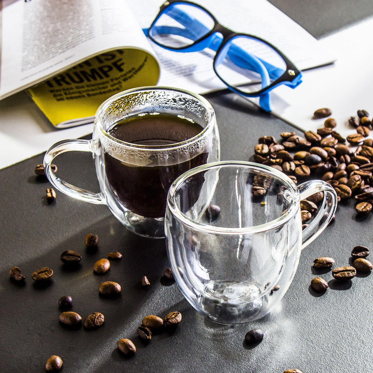 AMBITION Mia 100 ml 2 szt. - filiżanki do espresso szklane z podwójnymi ściankami