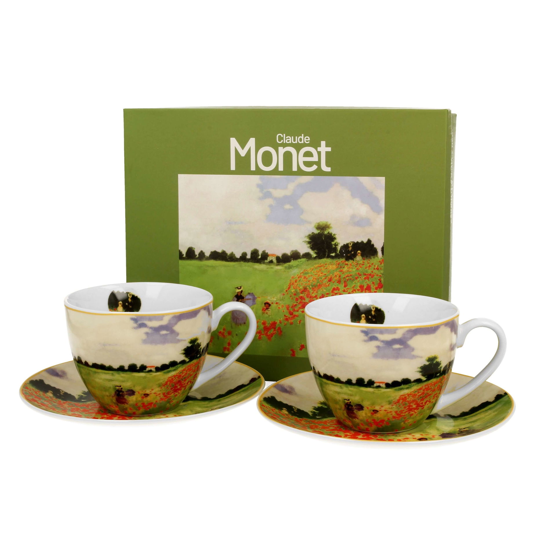 Porcelánové šálky s tanierikmi DUO ART GALLERY POPPY FIELD BY C. MONET 270 ml 2 ks