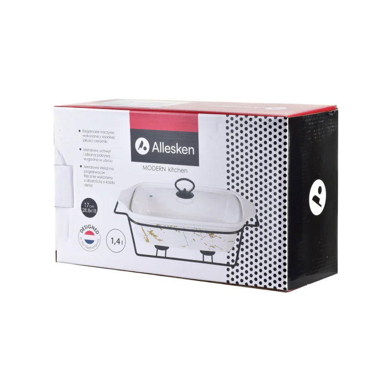 Naczynie ceramiczne z pokrywką i podgrzewaczem MODERN KITCHEN 1,4 l
