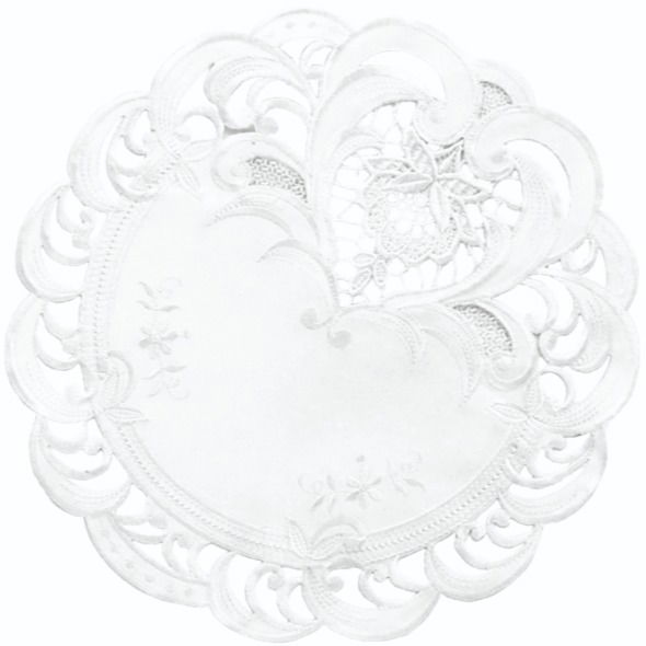 Dekorační polyesterový ubrousek JEDEKA HAFT 7889 WHITE WHITE 40 cm