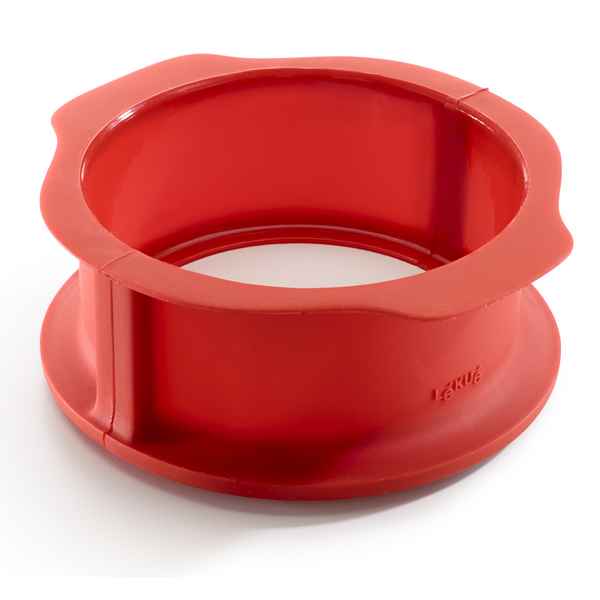 LEKUE Duo Red 15 cm červená - okrúhla tortová forma s vyberateľným dnom, silikónová