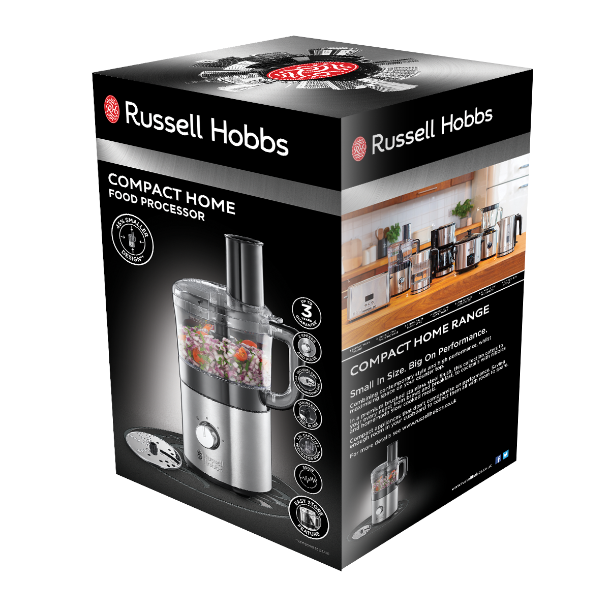 RUSSELL HOBBS Compact Home Food Processor 500 W - elektrický sekáček na potraviny a zeleninu z nerezové oceli