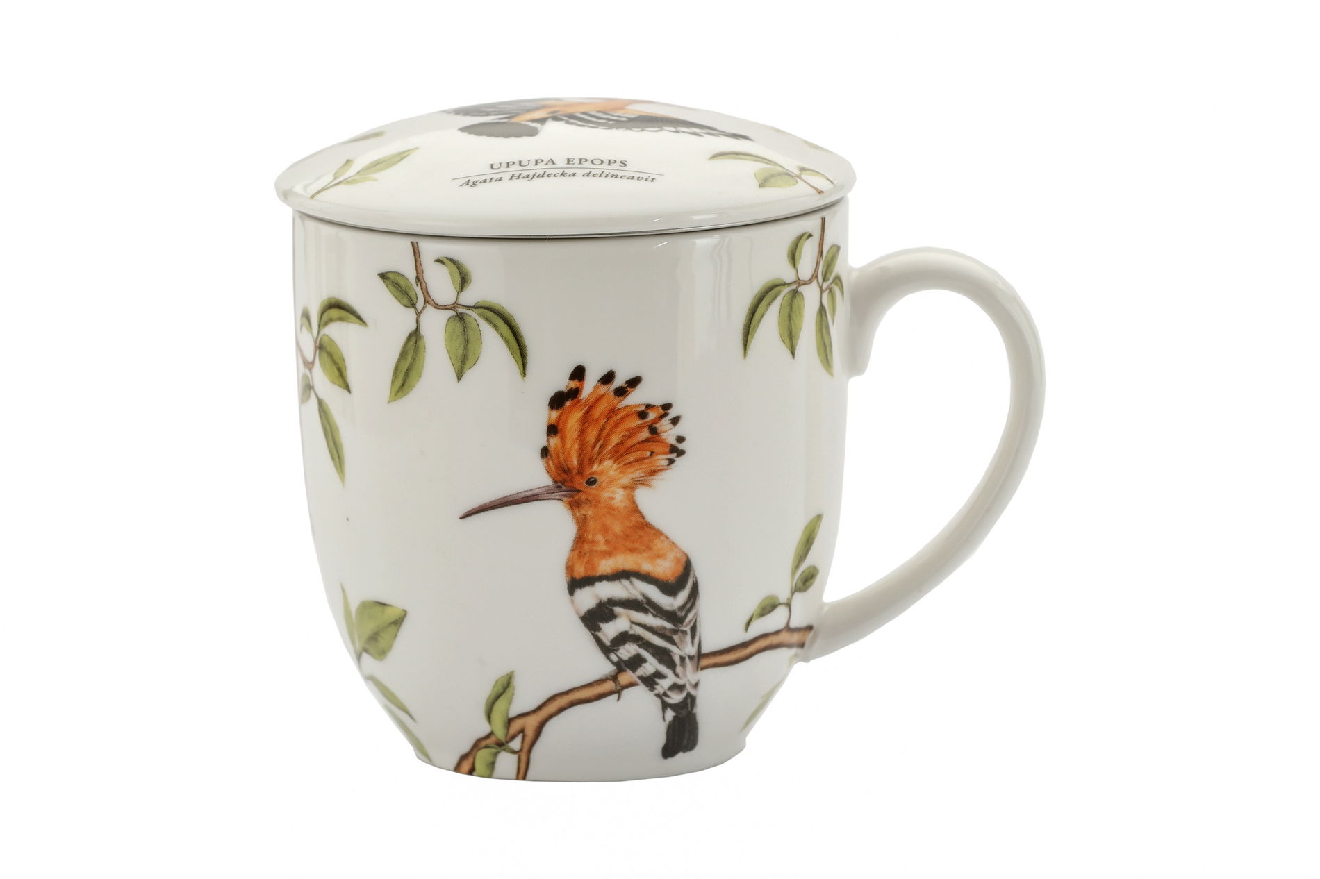 Porcelánový hrníček s čajovým infuzerem a víčkem BY AGATA HAJDECKA 380 ml