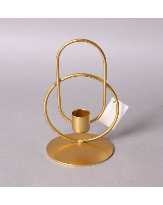 MONDEX CEDRIC GOLD kovový svícen na noze 15 cm