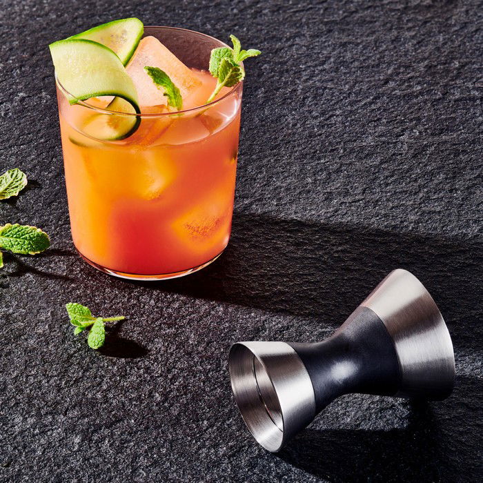 OXO Good Grips 30/50 ml - dvoustranná nerezová barová mírka pro alkohol