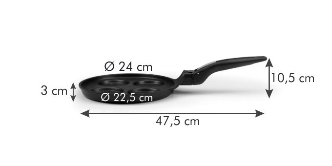 TESCOMA Smartclick 24 cm černá – pánev na volská oka a lívance s antiadhezním povrchem