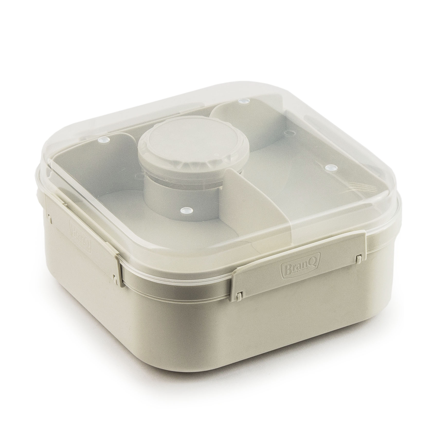 BRANQ Lido 1,6 l biały - lunch box / śniadaniówka ze sztućcami trzykomorowa